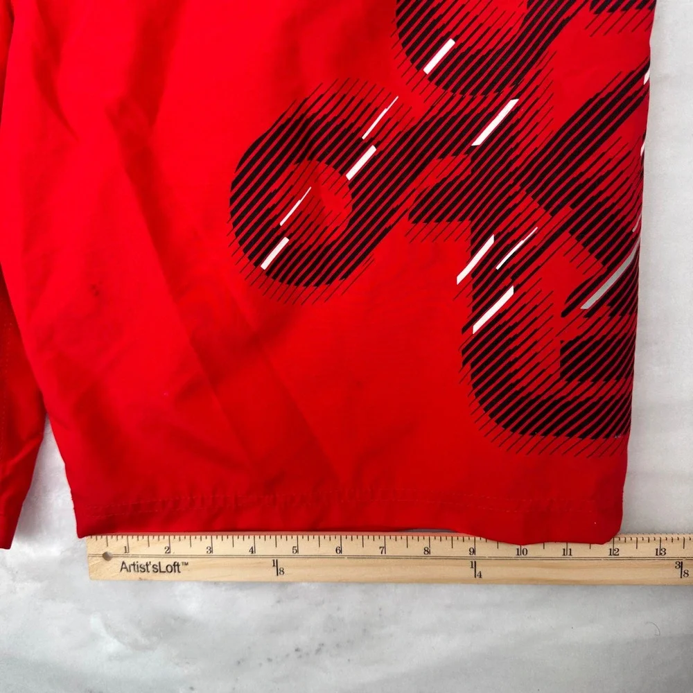 Oakley Board Shorts Mens Size 40 Red Spell Out Graphic Surf Swim Trunks